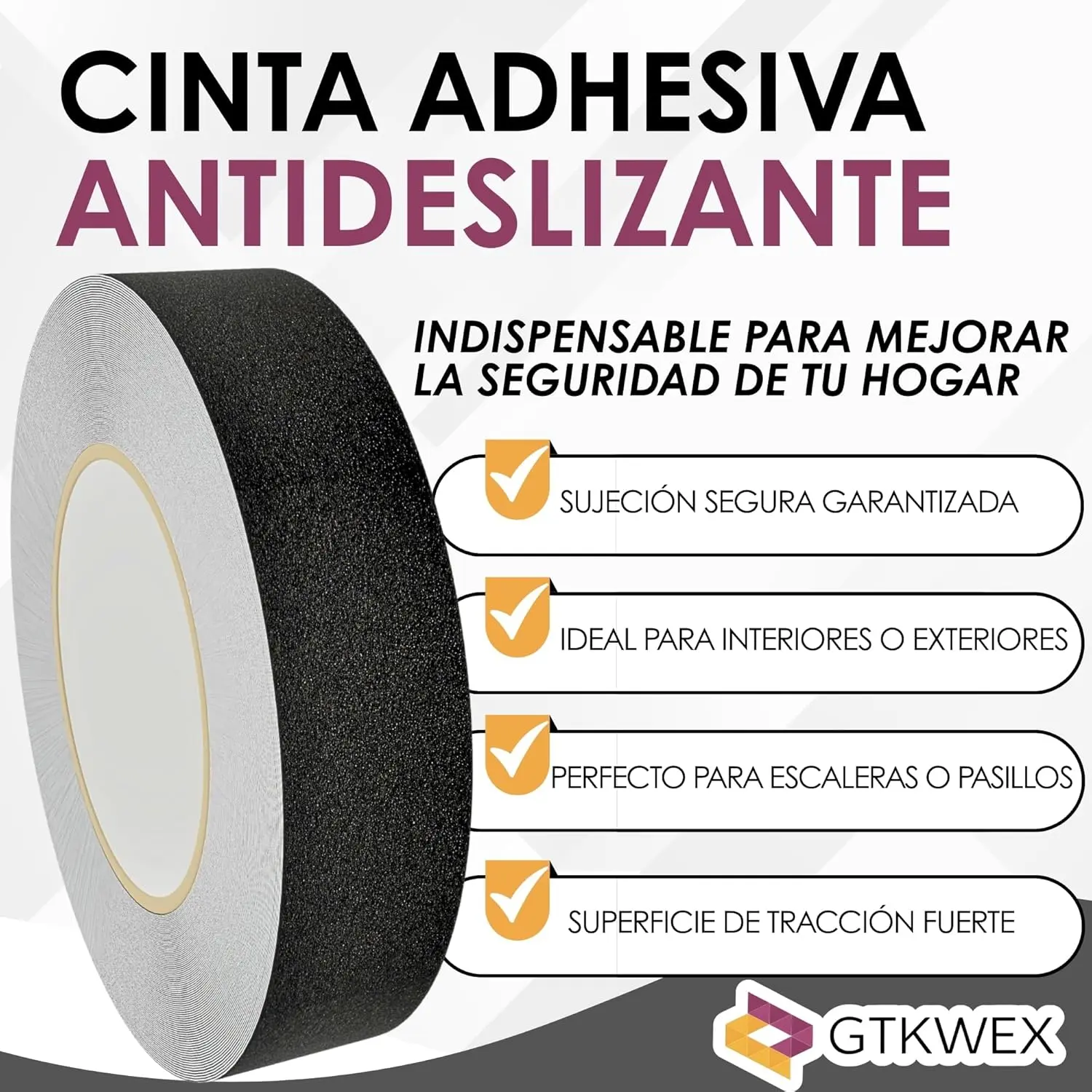 Cinta Antideslizante para Escaleras | Rollo de 10 Metros Técnico - Imagen 2