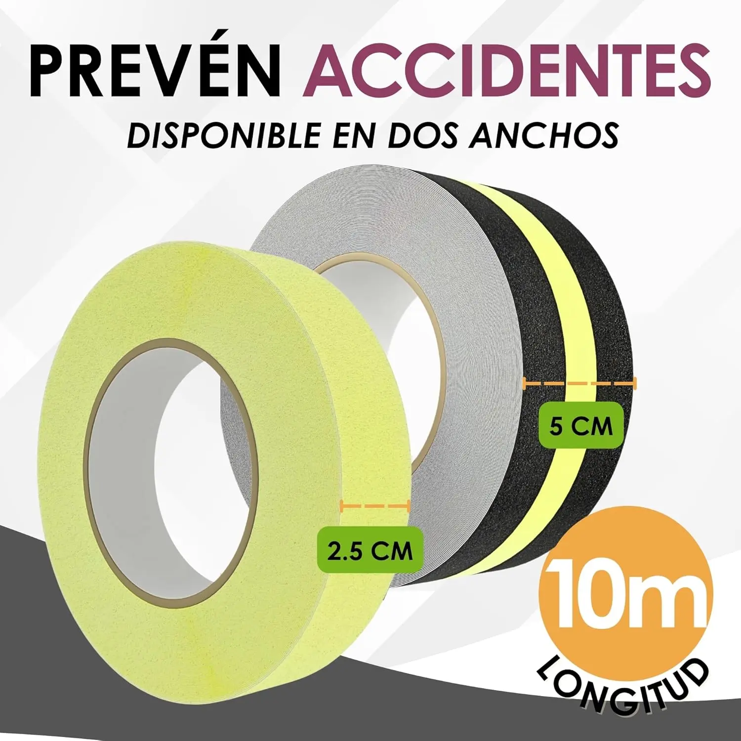 Cinta Antideslizante para Escaleras | Rollo de 10 Metros Técnico - Imagen 4