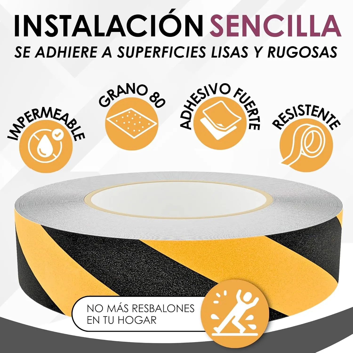 Cinta Antideslizante para Escaleras | Rollo de 10 Metros Técnico - Imagen 3